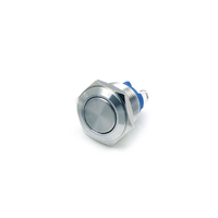 Flat Metal 16mm Momentary IP65 Push Button Switch